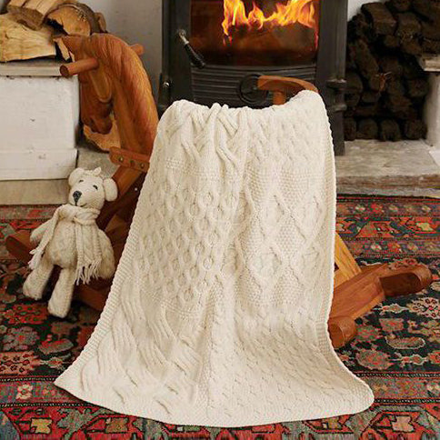 Aran discount wool blanket