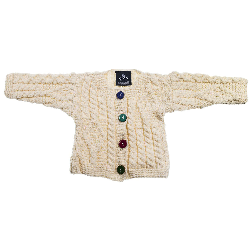 Aran Woollen Mills Girls Irish Aran Cardigan A220 TaraIrishClothing.com