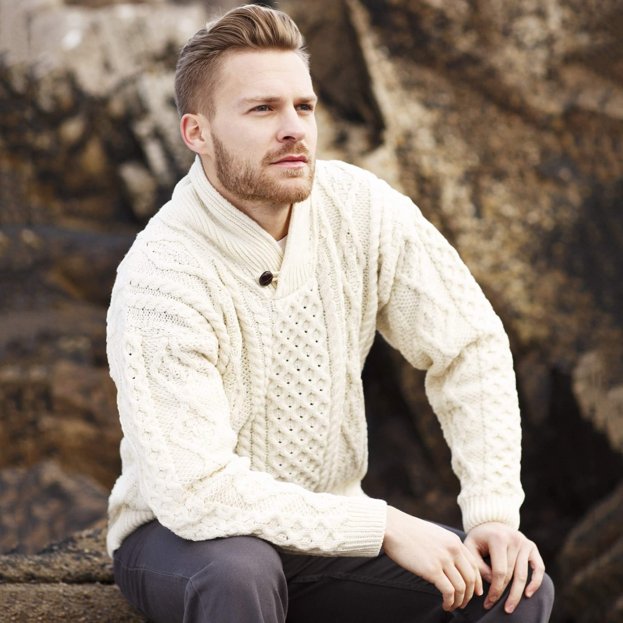 Irish Fishermans Sweater, Wool Fisherman's Sweater